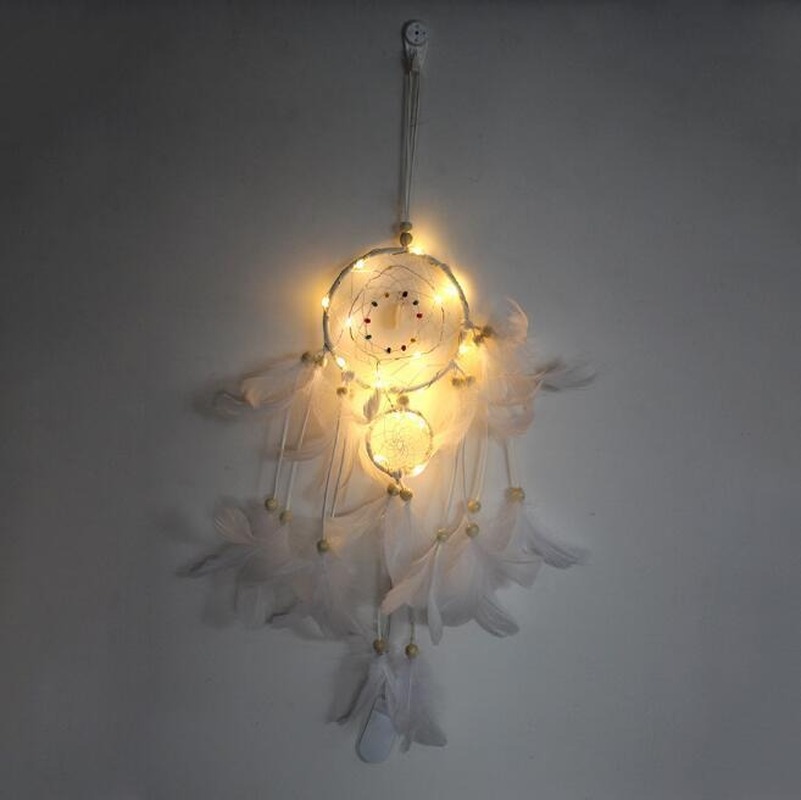Dream Catcher Feather Hand Made Dreamcatcher With String Light Home Bedside Wall Hanging Decoration Novelty Dreamcatcher Pendant
Dream Catcher Feather Hand Made Dreamcatcher With String Light Home Bedside Wall Hanging Decoration Novelty Dreamcatcher Pendant