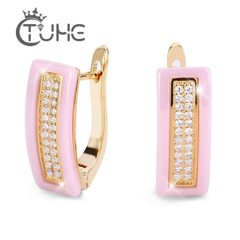 2020 Fashion U Bend Earring Shiny Lovely Pink Ceramic Rings ladies U Shaped Gold Silver Color Women Earrings Elegant Jewelry
2020 Fashion U Bend Earring Shiny Lovely Pink Ceramic Rings ladies U Shaped Gold Silver Color Women Earrings Elegant Jewelry