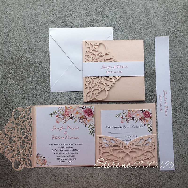 1fullset light pink Pearl Paper Laser Cut Wedding Invitation Card With Ribbon Personalized Wedding Decor Party Supplies
1fullset light pink Pearl Paper Laser Cut Wedding Invitation Card With Ribbon Personalized Wedding Decor Party Supplies