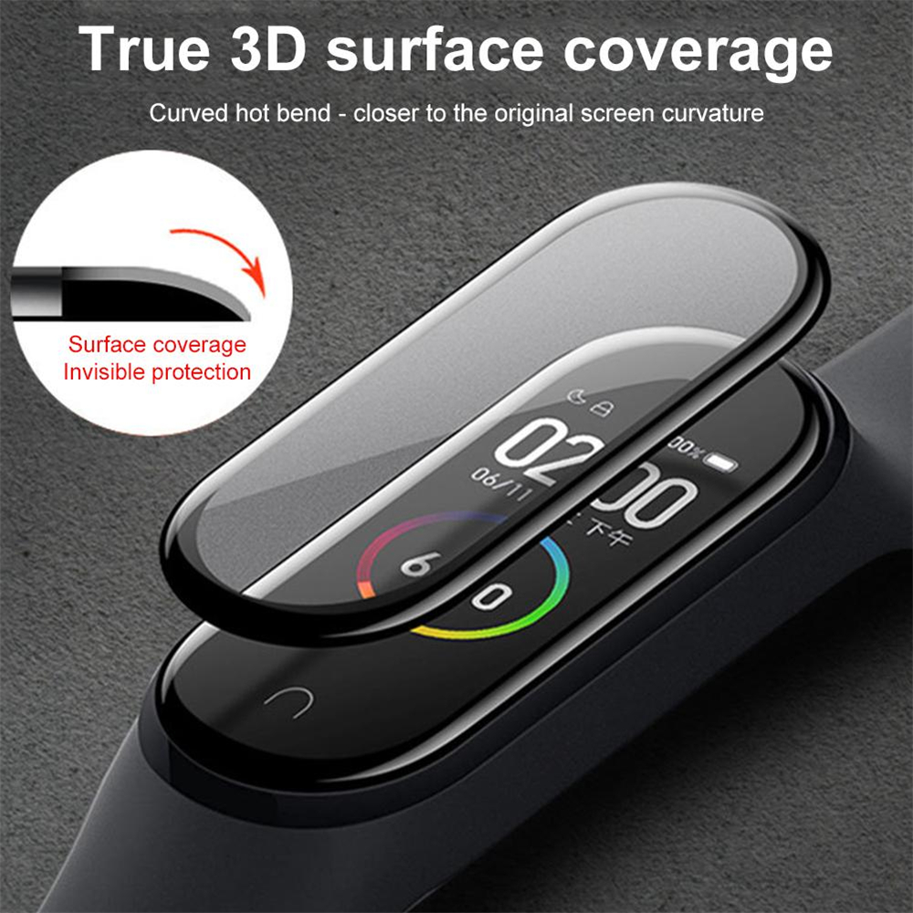 3D Tempered Xiaomi Band Protective Glass Miband 5 Full Curved Edge Scratch-resistant For Xiomi Mi Band5 Film free shipping