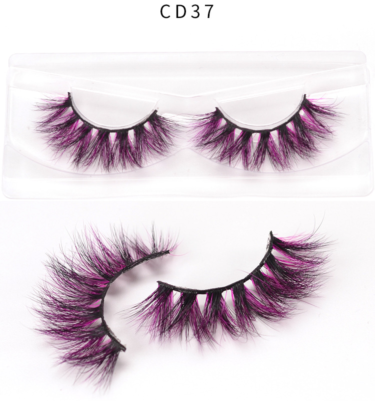 Colorful 3D mink hair eyelashes cross false eyelashes beauty eye tools makeup manufacturers individual