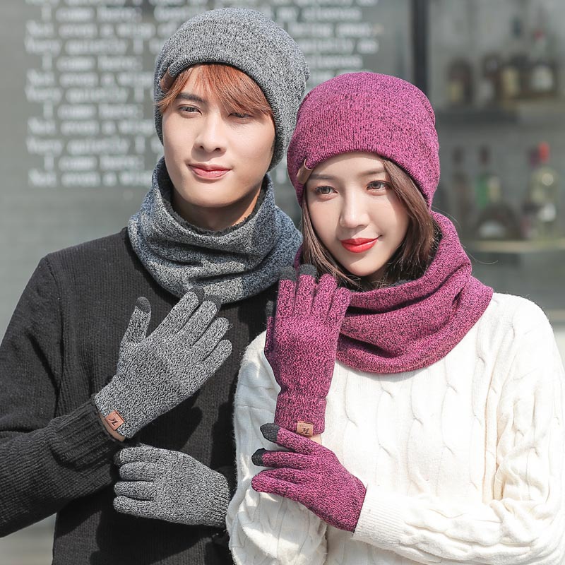 Hats, Scarves & Gloves Sets 3 Pce/Set Beanie Scarf Couple Winter Windproof Thick Kit Fashion Knitted Plus Velvet Hat Set For Men Female
Hats, Scarves & Gloves Sets 3 Pce/Set Beanie Scarf Couple Winter Windproof Thick Kit Fashion Knitted Plus Velvet Hat Set For Men Female