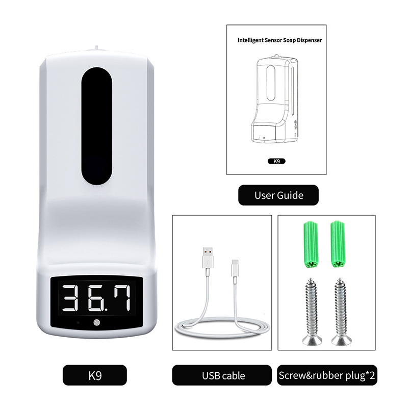 New Arrival K9 Infrared Thermometer Non Contact Automatic Hand-washing Sterilization Disinfection Machine Soap Ddispenser Temperature Sensor