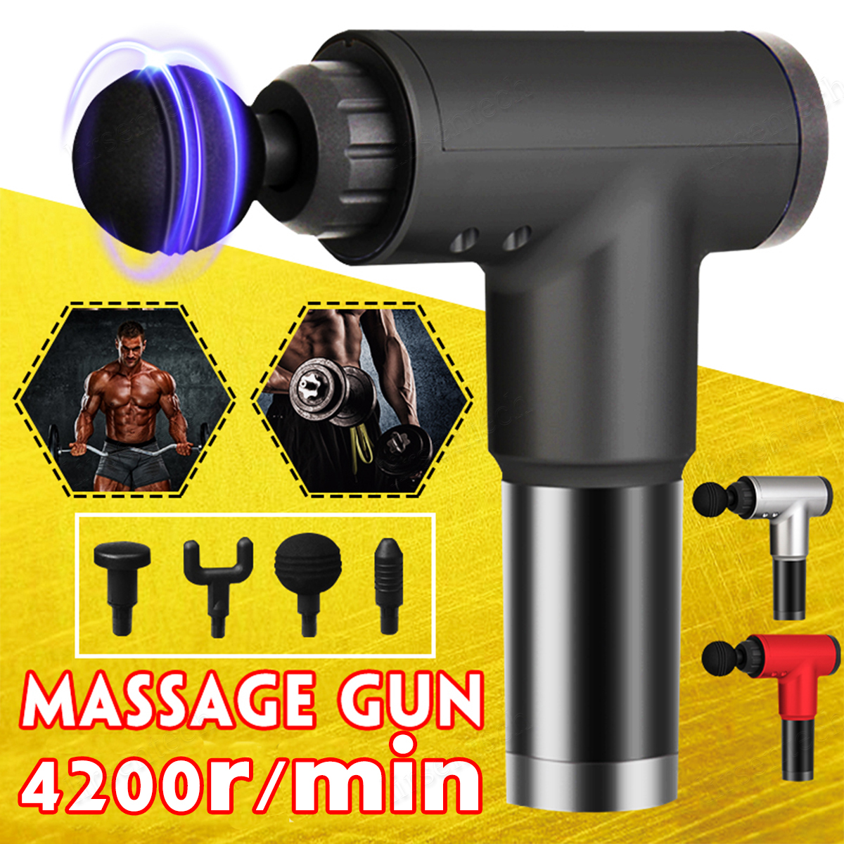 

4200r/min Mini Body Muscle Therapy Sport Massage Guns Electric Booster Vibration Percussion Massager Home Deep Tissue Pain Relief