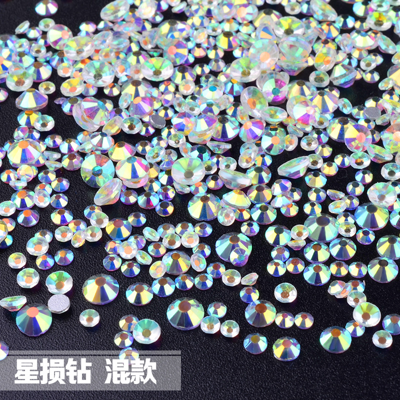 Nail Ornament Starry Diamond Flat-Bottomed Diamond AB Colorful Transparent Glass Super nail rhinestones mermaid sequin
Nail Ornament Starry Diamond Flat-Bottomed Diamond AB Colorful Transparent Glass Super nail rhinestones mermaid sequin