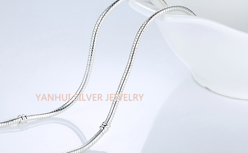 With Certificate 45/50/55/60CM 925 Solid Silver Snake Chain Necklace Fit Pendants Beads Charms DIY Gift Jewelry Accessories LJ200831