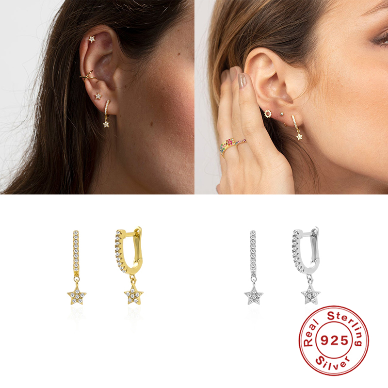 100% 925 Sterling Silver Sparkling Pendientes Oorbellen Hoop Earrings For Lovers' Couple Woman Bling CZ Fine Earrings
100% 925 Sterling Silver Sparkling Pendientes Oorbellen Hoop Earrings For Lovers' Couple Woman Bling CZ Fine Earrings