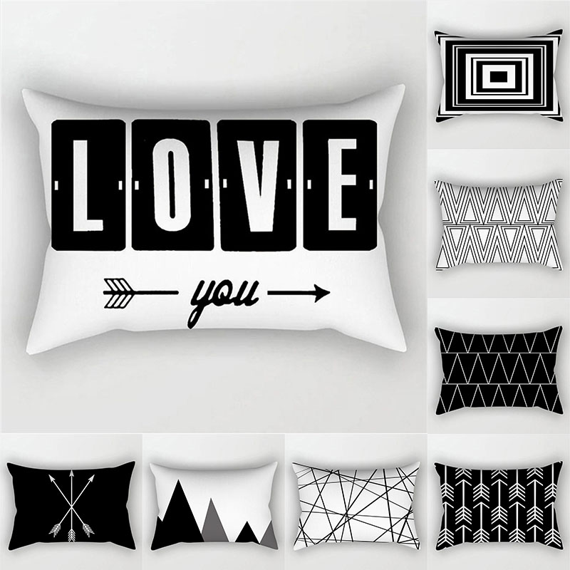 Black White Geometric Cushion Cover 30x50 Throw Pillows Polyester Decorative Pillowcase Nordic Style Home Decor Pillowcover, 017
Black White Geometric Cushion Cover 30x50 Throw Pillows Polyester Decorative Pillowcase Nordic Style Home Decor Pillowcover, 017