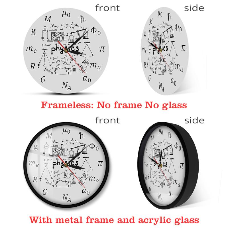 Science Art Physics Elements and Symbols Wall Clock Math Equations Wall Decor Silent Clock Laboratory Sign Physicist Gift