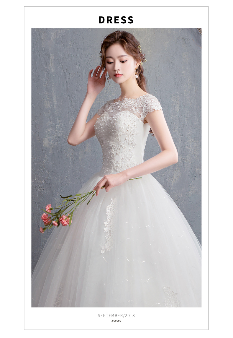 Custom Made pearl Wedding Dress 2020 New Arrival Appliques Embroidery Lace Short Sleeve bead Princess Gown Vestidos De Novia