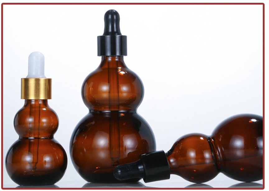 30ml gourd bottles Glass Liquid Reagent Pipette Bottle glass dropper with Round head glass dropper plastic caps Wholesale