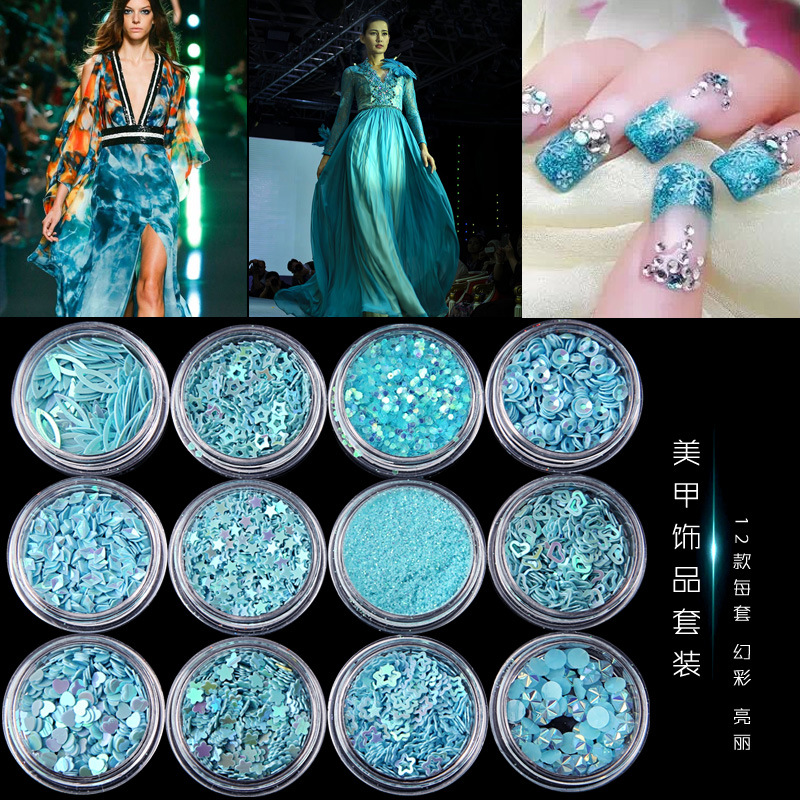 12pcs/Lot Glitter Powder for Nail Blue Mixed Nail Hexagon Star Heart Shape Glitter Powder Tips Art Decoration Set
12pcs/Lot Glitter Powder for Nail Blue Mixed Nail Hexagon Star Heart Shape Glitter Powder Tips Art Decoration Set