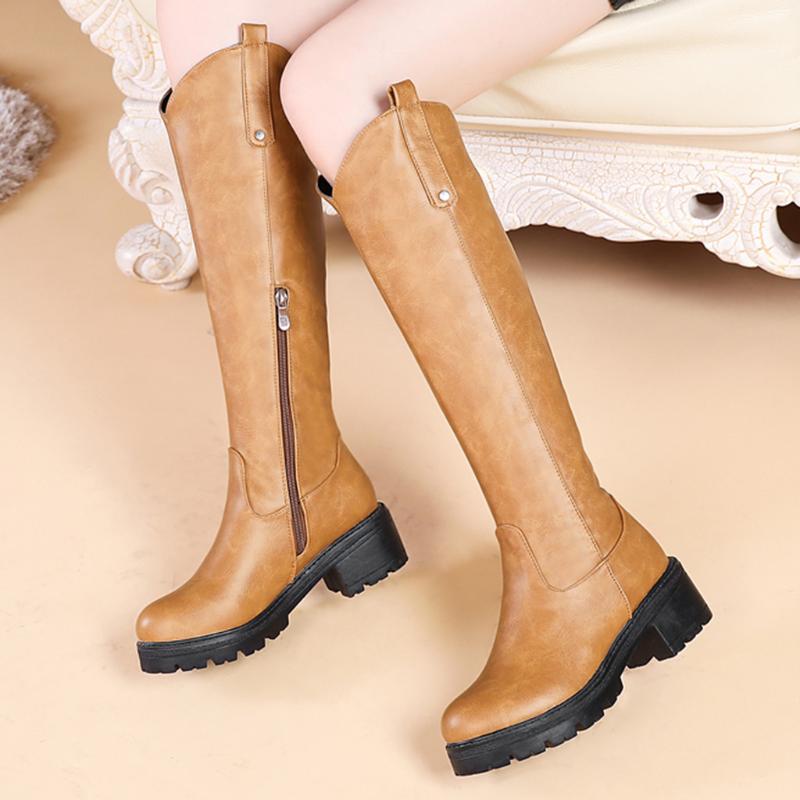 Fashion Pure Color Knee-High Long Boots For Ladies Round Toe Zipper Solid Color Boots Square Heels Vintage Casual Women, Black
Fashion Pure Color Knee-High Long Boots For Ladies Round Toe Zipper Solid Color Boots Square Heels Vintage Casual Women, Black