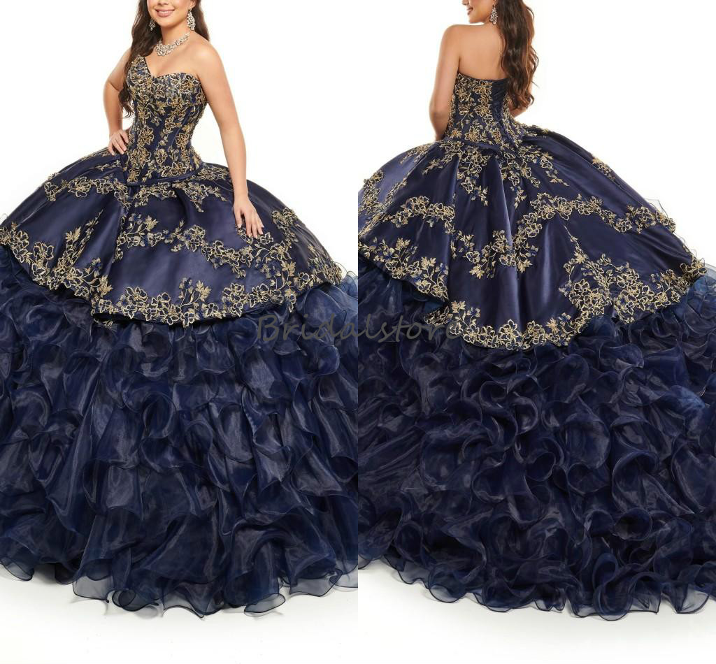 Red Princess Quinceanera Dresses With Embroidery 2021 Sweethart Organza Ruffles Tiered Masquerade Prom Party Dresses Vintage Sweet 16 Dress