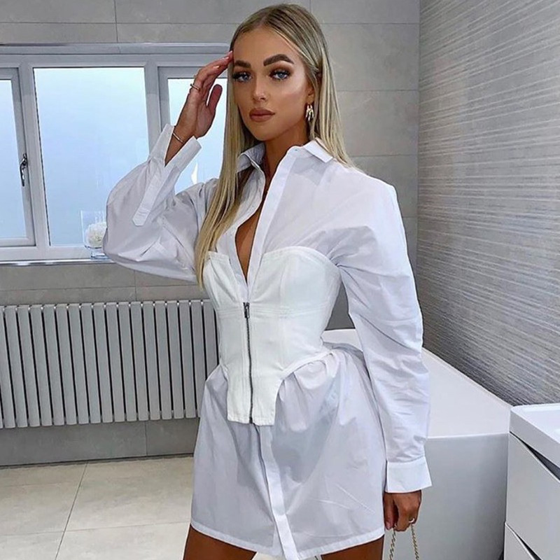 2020 New Fashion Zipper Tunic Top Slim Women Sleeveless White Tank Tops L0317