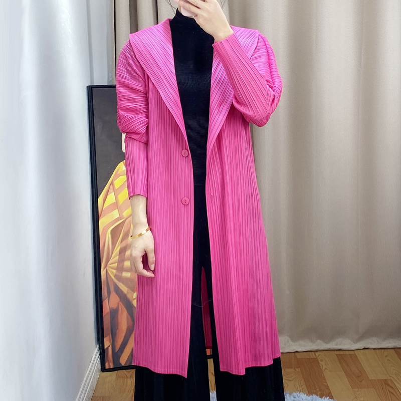 HOT SELLING miyake turn-down collar of outerwear pleated long sleeve single belt rose red outerwear IN STOCK
HOT SELLING miyake turn-down collar of outerwear pleated long sleeve single belt rose red outerwear IN STOCK