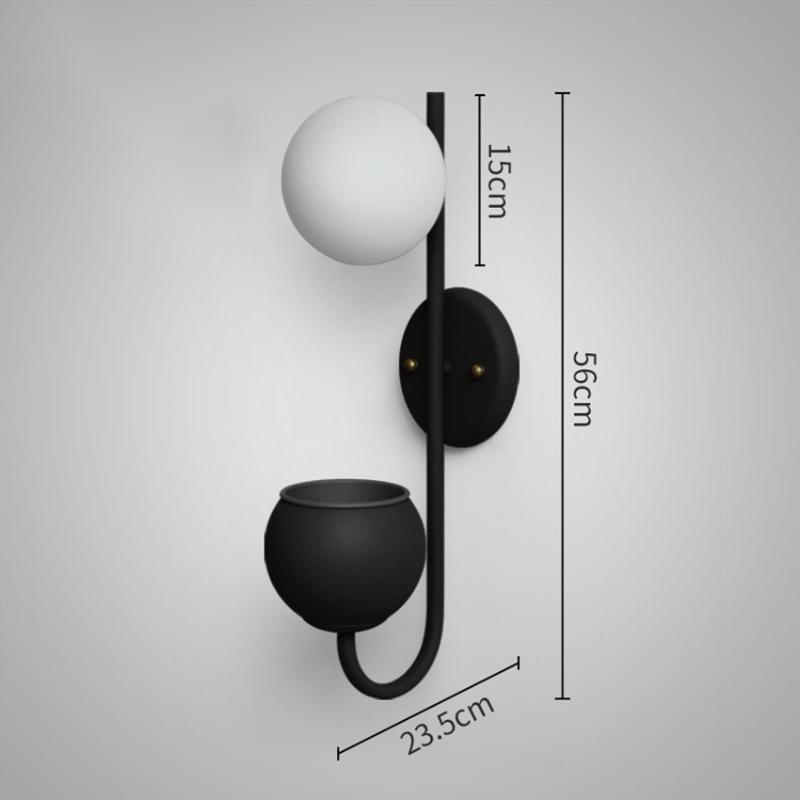 Nordic wrought iron glass wall lamp vintage creative Plant LED Wall Light Fixtures Restaurant bar aisle sconce Luminaire