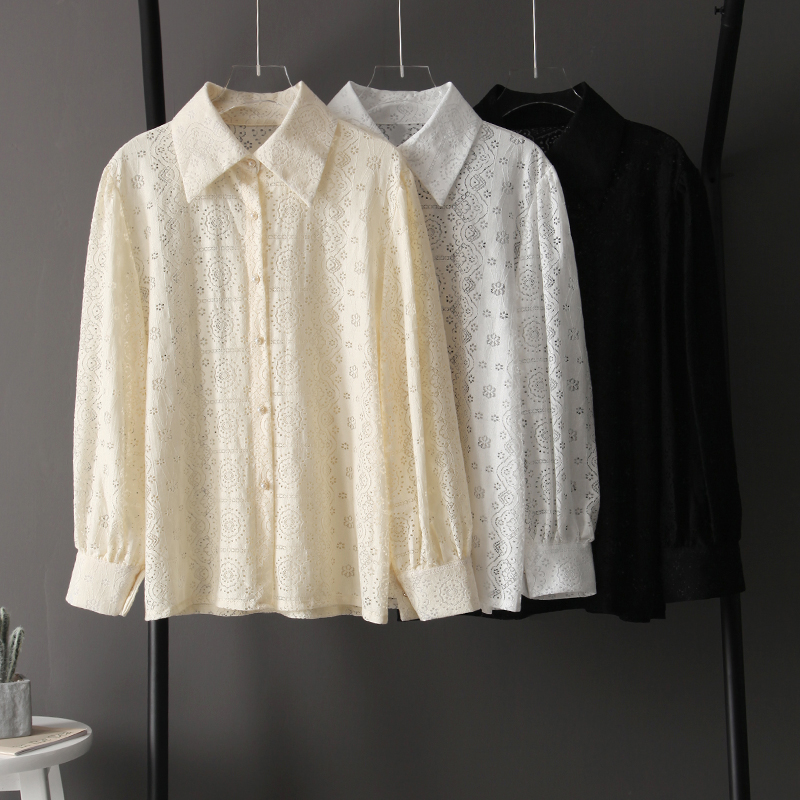 2020 New Autumn Women Lace Chic Full Sleeve Tops Blouses Female Loose Fashion Casual Hollow Out Shirts WB63, Beige
2020 New Autumn Women Lace Chic Full Sleeve Tops Blouses Female Loose Fashion Casual Hollow Out Shirts WB63, Beige