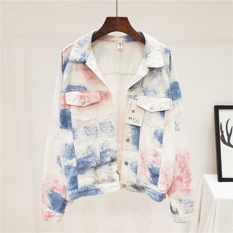 Spring Autumn 2020 Bat sleeves Loose Plus size Tie-dye gradient Denim jacket Harajuku Women Jeans jacket casual Veste jean femme, Blue pink gradient
Spring Autumn 2020 Bat sleeves Loose Plus size Tie-dye gradient Denim jacket Harajuku Women Jeans jacket casual Veste jean femme, Blue pink gradient