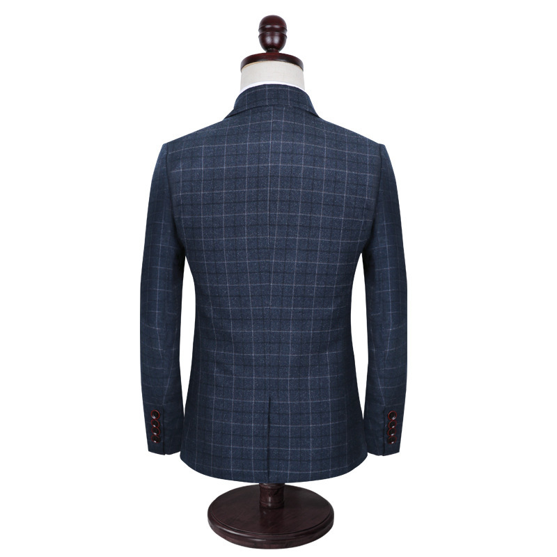 High Quality Mens Suits With Pants Designers 2020 Slim Fit Plaid Business Casual Costume Homme 3 Pieces Wedding Suits For Men, Blue
High Quality Mens Suits With Pants Designers 2020 Slim Fit Plaid Business Casual Costume Homme 3 Pieces Wedding Suits For Men, Blue