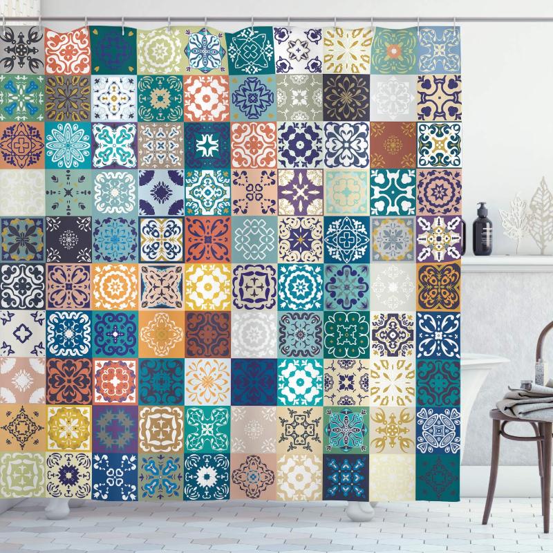 Moroccan Shower Curtain Patchwork Pattern with Different Colorful Original Tunisian Bathroom Curtains Decor Set with Hooks
Moroccan Shower Curtain Patchwork Pattern with Different Colorful Original Tunisian Bathroom Curtains Decor Set with Hooks