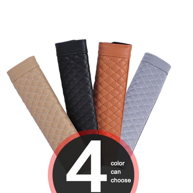 1 Pair Stylish Car Safety Seat Belt Faux Leather Shoulder Strap Pad Cushion Cover Belt Protector for Adults Kids