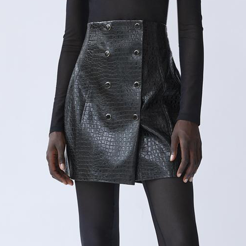 AGong Faux Leather PU Skirts Women Fashion High Waisted Black Skirt Women Elegant Buttons Mini Skirts Female Ladies HN, Zrsk7785
AGong Faux Leather PU Skirts Women Fashion High Waisted Black Skirt Women Elegant Buttons Mini Skirts Female Ladies HN, Zrsk7785