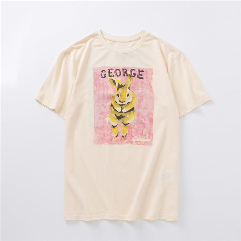 Mode Hommes T-shirt 2020 célèbre rue de haute qualité Lapin Tortue Pull Pols manches courtes chemises hommes femmes couple Styliste Hip Hop T