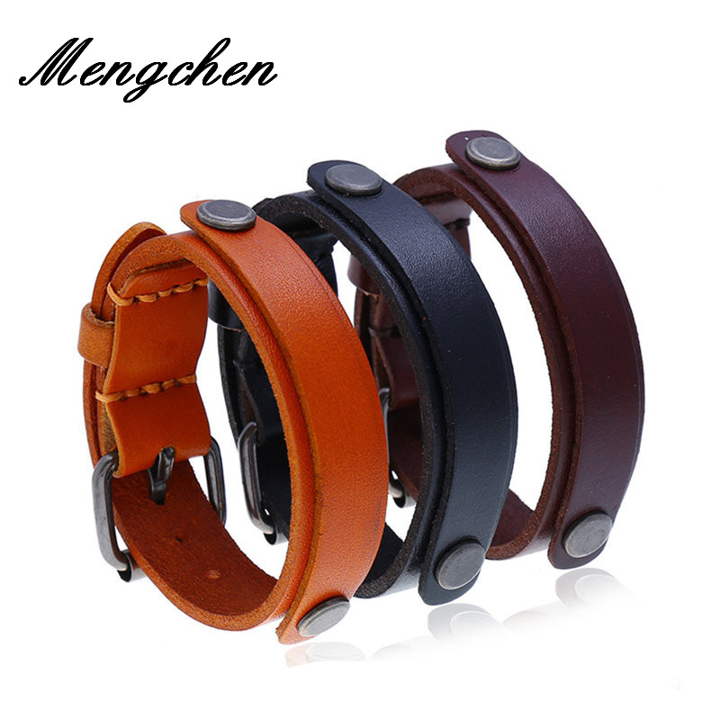 New Fashion Vintag High Quality Leather Charm Bracelet Men Punk Adjustable Buckle Bracelets
New Fashion Vintag High Quality Leather Charm Bracelet Men Punk Adjustable Buckle Bracelets