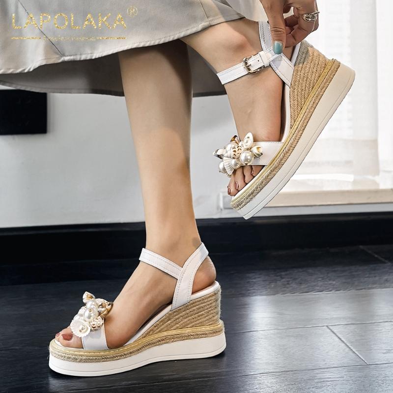 Lapolaka 2020 New Fashion String Bead Summer Sandals Woman Shoes Buckle Strap Platform Wedge High Heels Party Shoes Ladies, Beige
Lapolaka 2020 New Fashion String Bead Summer Sandals Woman Shoes Buckle Strap Platform Wedge High Heels Party Shoes Ladies, Beige