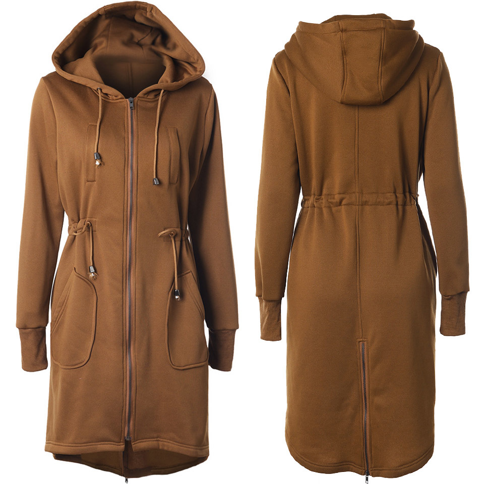 Plain Hooded Sweatshirt Dress Long Zip Up Hoodie 3xl Poleron Mujer 2020 Tunic Long Sleeve Back Zip Longline Hoodie Solid Women MX200812