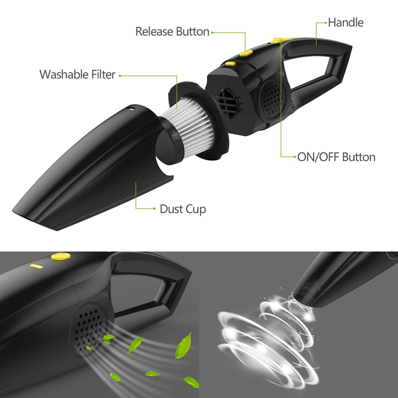 Cheriesh Vacuum Cleaners Rechargeable Cordless Handheld Vacuum, Powerful Car Hand Cleaner, 2200Mah Lithium Battery Portable For Cars, Home