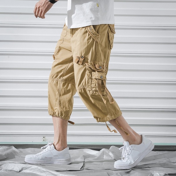 Men's Pants Cargo Shorts Men 2021 Arrival Summer Loose Multi Pockets Homme Streetwear