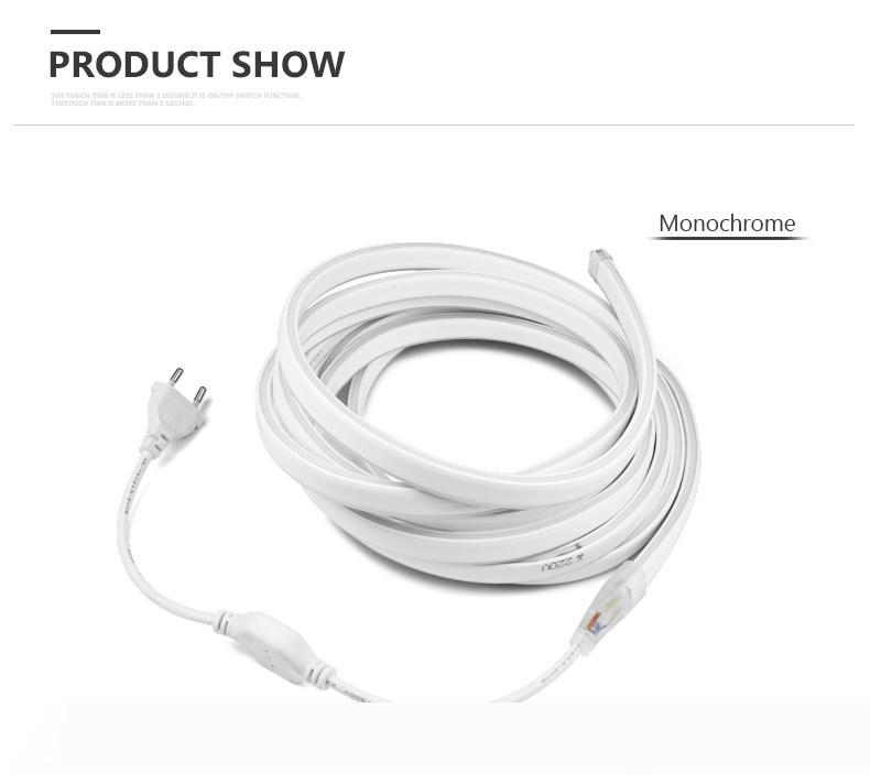 220V Neon Lights RGB White Warm White Waterproof Flexible LED light Tape Strip With EU Adapter Neon Sign Lamp Outdoor Decorative