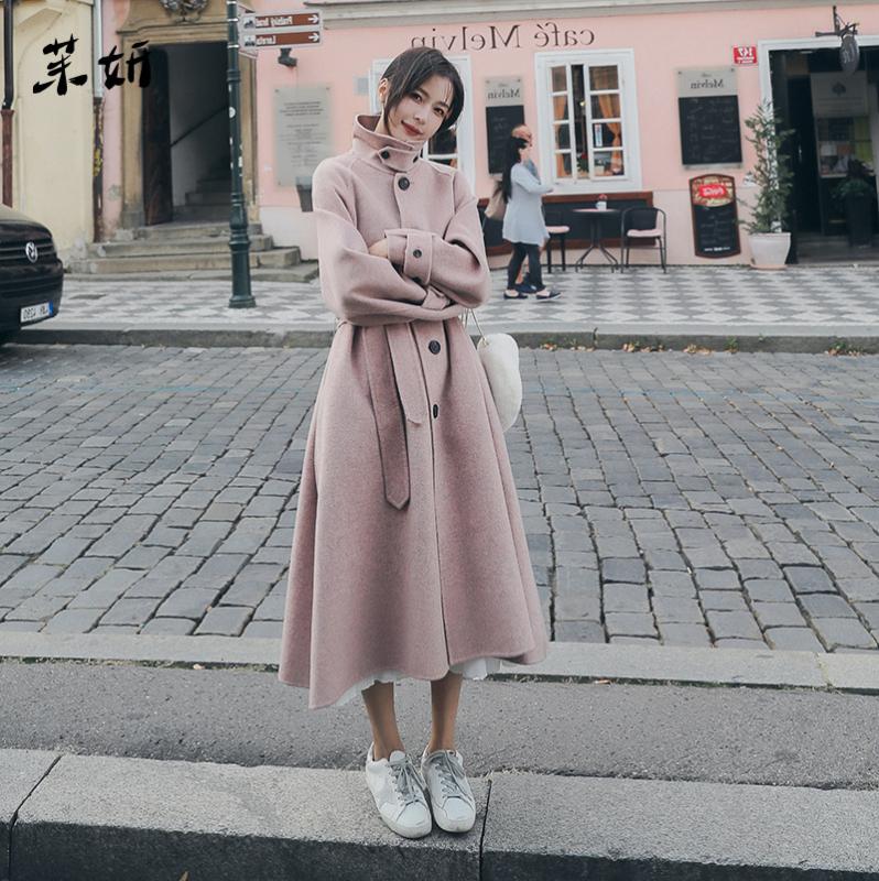 Winter Cashmere Coat,2020 New Hepburn Style Woolen Women Coat Long Section Turn-down Collar Adjustable Waist Winter Coats, Pink
Winter Cashmere Coat,2020 New Hepburn Style Woolen Women Coat Long Section Turn-down Collar Adjustable Waist Winter Coats, Pink