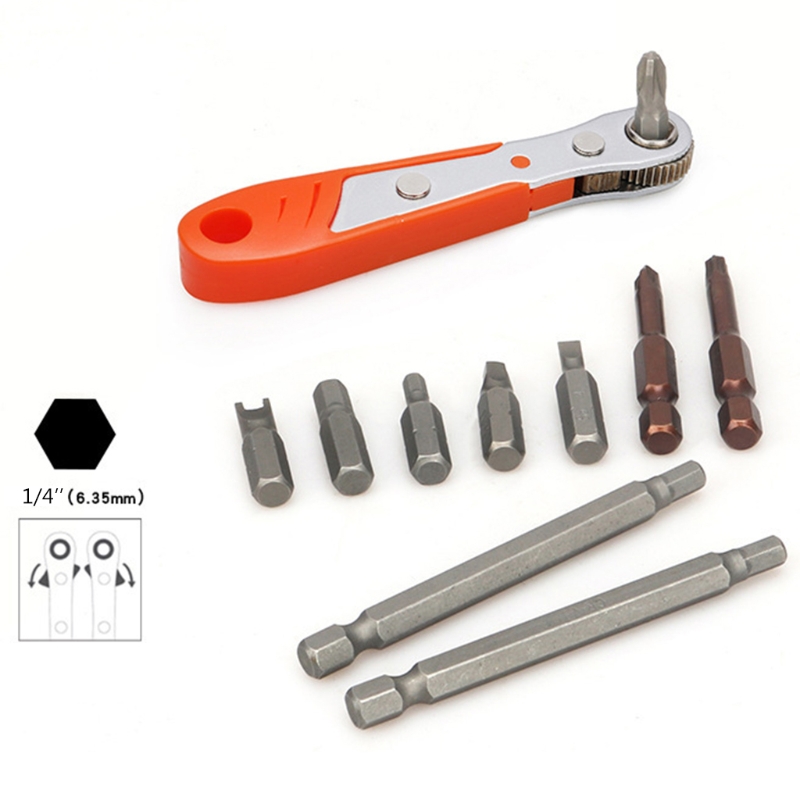 Mini Magnetic Ratchet Wrench 1/4"(6.35mm) Hexagon Torx Bidirectional Control for Single/Double Head Screwdriver Drill Bits Tool
Mini Magnetic Ratchet Wrench 1/4"(6.35mm) Hexagon Torx Bidirectional Control for Single/Double Head Screwdriver Drill Bits Tool