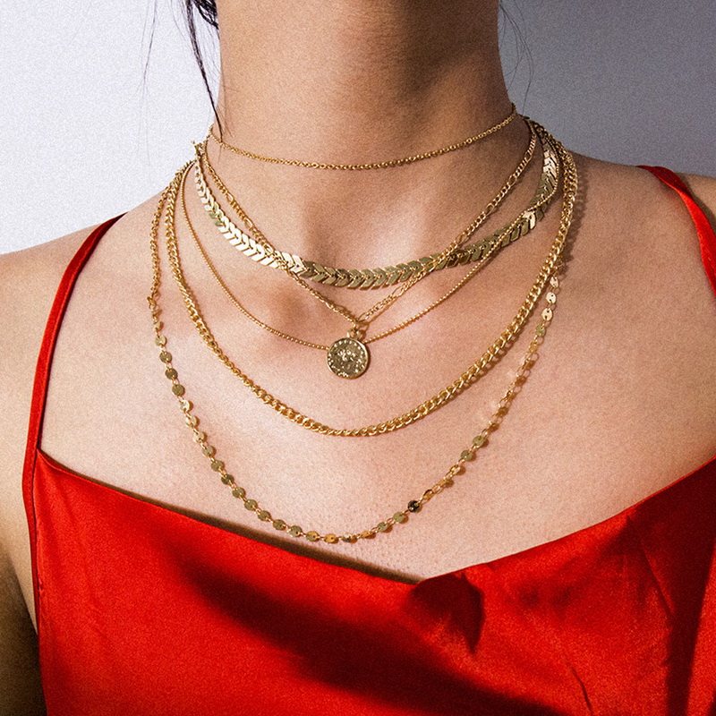 Vintage Multilayer Chains Necklace Women Round Copper Sequins Coin Pendant Necklace Ladies Geometric Clavicle Jewelry
Vintage Multilayer Chains Necklace Women Round Copper Sequins Coin Pendant Necklace Ladies Geometric Clavicle Jewelry
