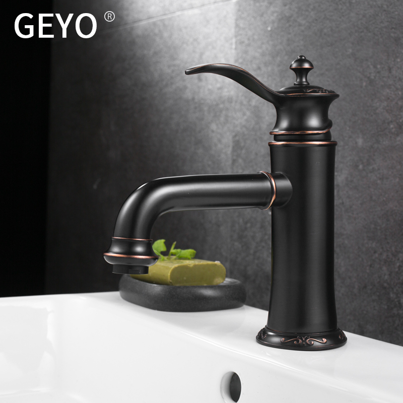 GEYO Antique Copper Bathroom Faucets Basin Faucets Brass Oil Rubbed Bronze Black Faucet Bathroom Shower Hot Cold Mixer Water Tap
GEYO Antique Copper Bathroom Faucets Basin Faucets Brass Oil Rubbed Bronze Black Faucet Bathroom Shower Hot Cold Mixer Water Tap