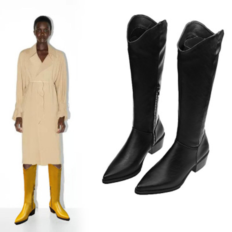 Winter Women Knee High Black Boots Leather Biker Zipper High Square Heel Rubber Round Toe Platform Ladies Shoes Zapatos De Mujer
Winter Women Knee High Black Boots Leather Biker Zipper High Square Heel Rubber Round Toe Platform Ladies Shoes Zapatos De Mujer