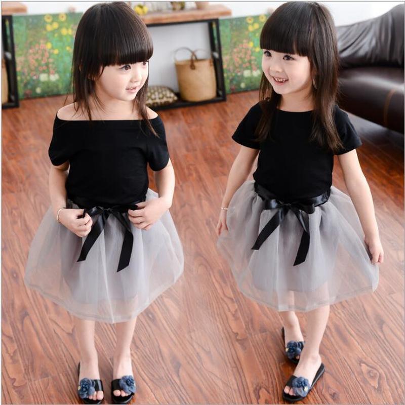 2019 Baby Girls Clothing Sets Summer Bow Short Sleeve T shirt + Net yarn Skirt Outfit Children Clothing Kids Clothes Suit, Black
2019 Baby Girls Clothing Sets Summer Bow Short Sleeve T shirt + Net yarn Skirt Outfit Children Clothing Kids Clothes Suit, Black