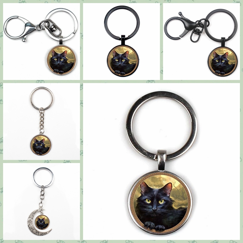 Fashion Retro Personality Moon Black Cat Keychain Men and Women Temperament Keychain Quality Car Charm Bag Pendant Gift
Fashion Retro Personality Moon Black Cat Keychain Men and Women Temperament Keychain Quality Car Charm Bag Pendant Gift