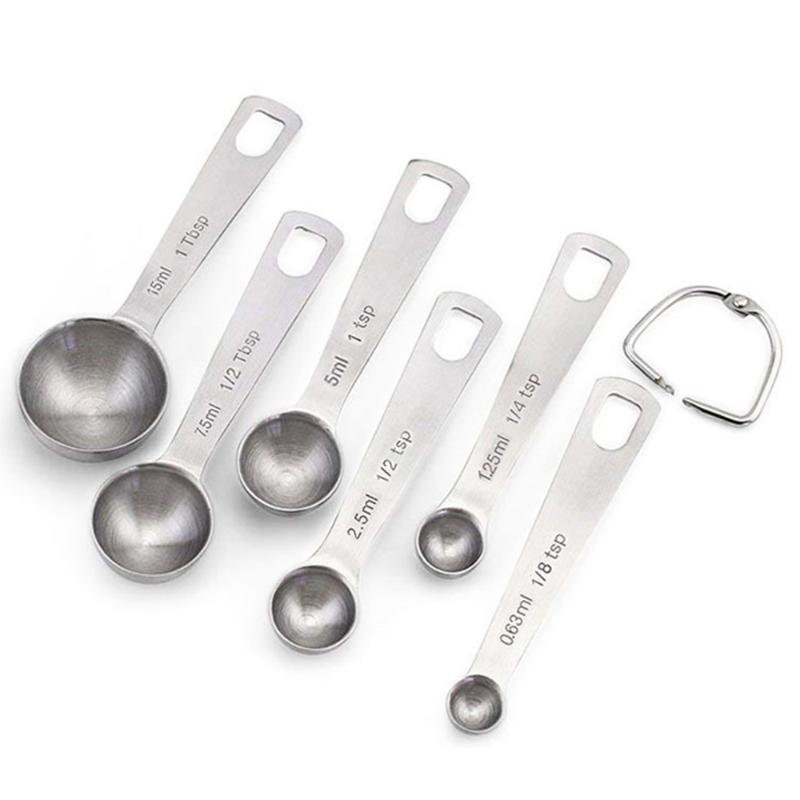 6PCS/Set Stainless Steel Measuring Spoons With Ring Holder For Baking Cooking Measuring Cups Bakeware High-quality Grade, As pic
6PCS/Set Stainless Steel Measuring Spoons With Ring Holder For Baking Cooking Measuring Cups Bakeware High-quality Grade, As pic