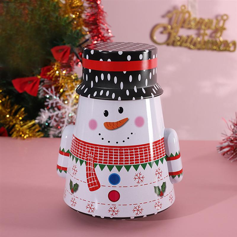 Christmas Decorations 1pc Tumbler Iron Candy Box Storage Cookie Holder For Family
