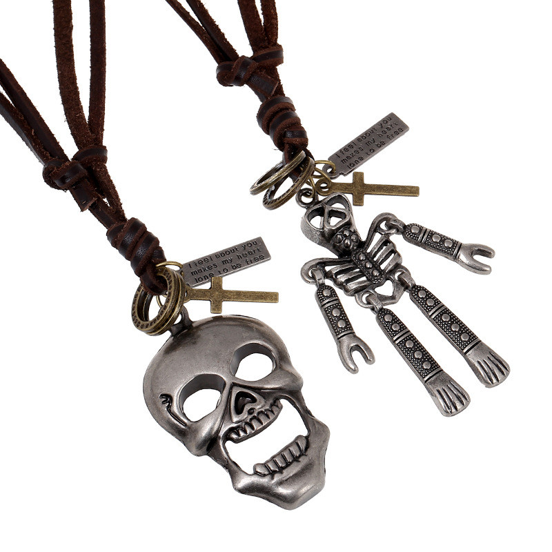 The new Europe and the United States long hip hop necklace pendant wish platform skulls Leather Necklace P41
The new Europe and the United States long hip hop necklace pendant wish platform skulls Leather Necklace P41