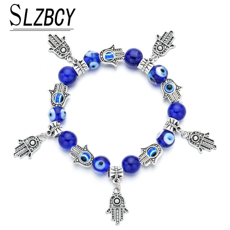 Women Blue Turkish Evil Eyes Charm Bracelet Femme Pulsera Fatima Hand Crystal Beads Elastic Bracelet Fashion Jewelry Birthday
Women Blue Turkish Evil Eyes Charm Bracelet Femme Pulsera Fatima Hand Crystal Beads Elastic Bracelet Fashion Jewelry Birthday
