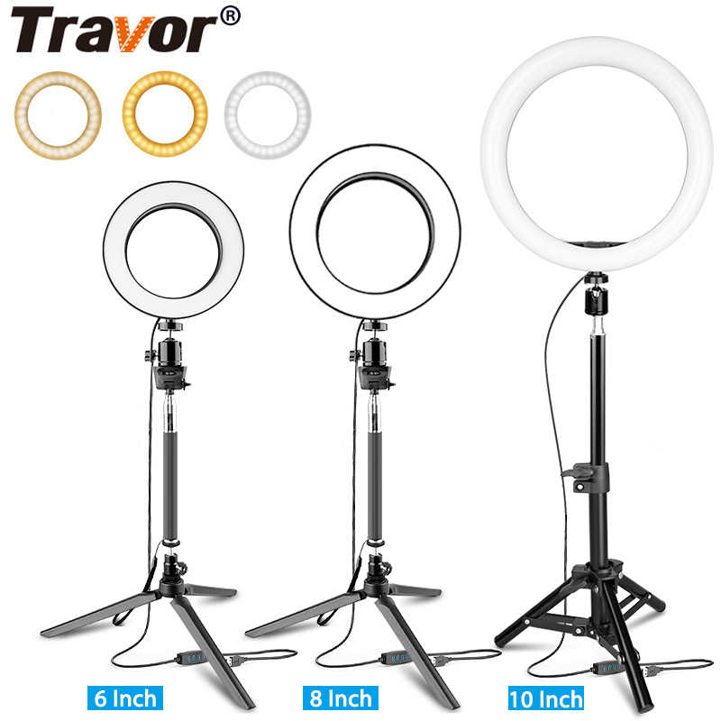Travor Photography LED Selfie Ring Light Dimmable Photo Video Light with Tripod Phone Holder For Makeup Video Live Studio
Travor Photography LED Selfie Ring Light Dimmable Photo Video Light with Tripod Phone Holder For Makeup Video Live Studio
