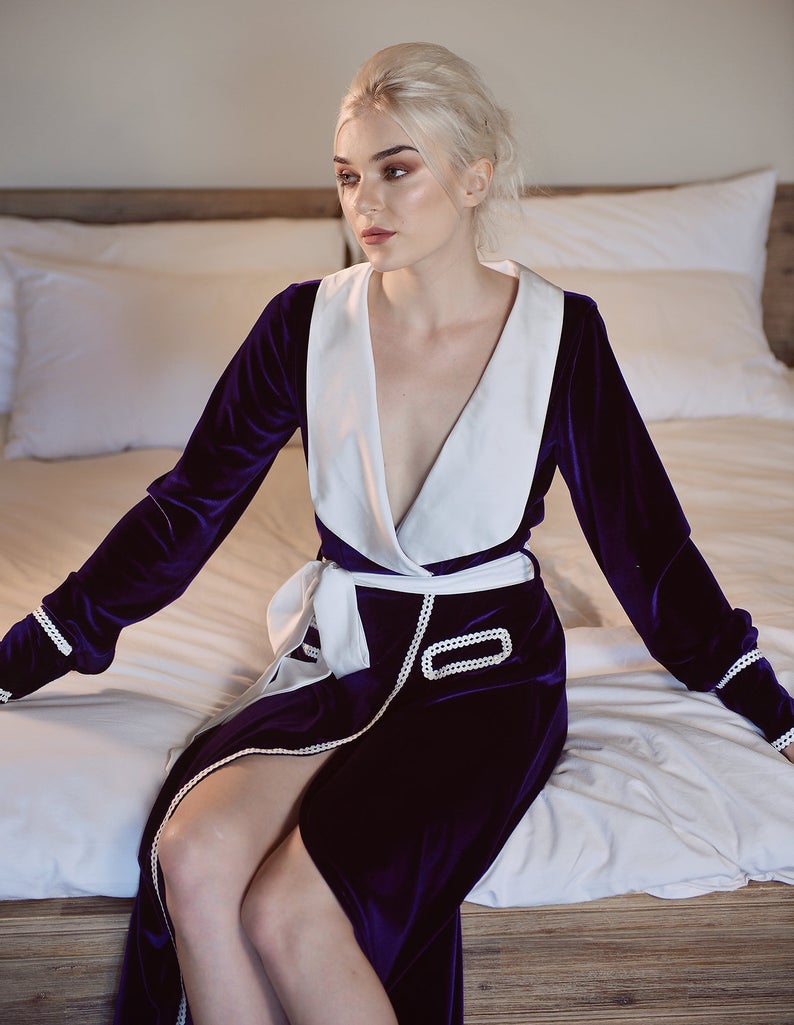 fall winter velvet bridal bathrobe long sleeve ladies night gowns ankle length women sleep wear wedding robe