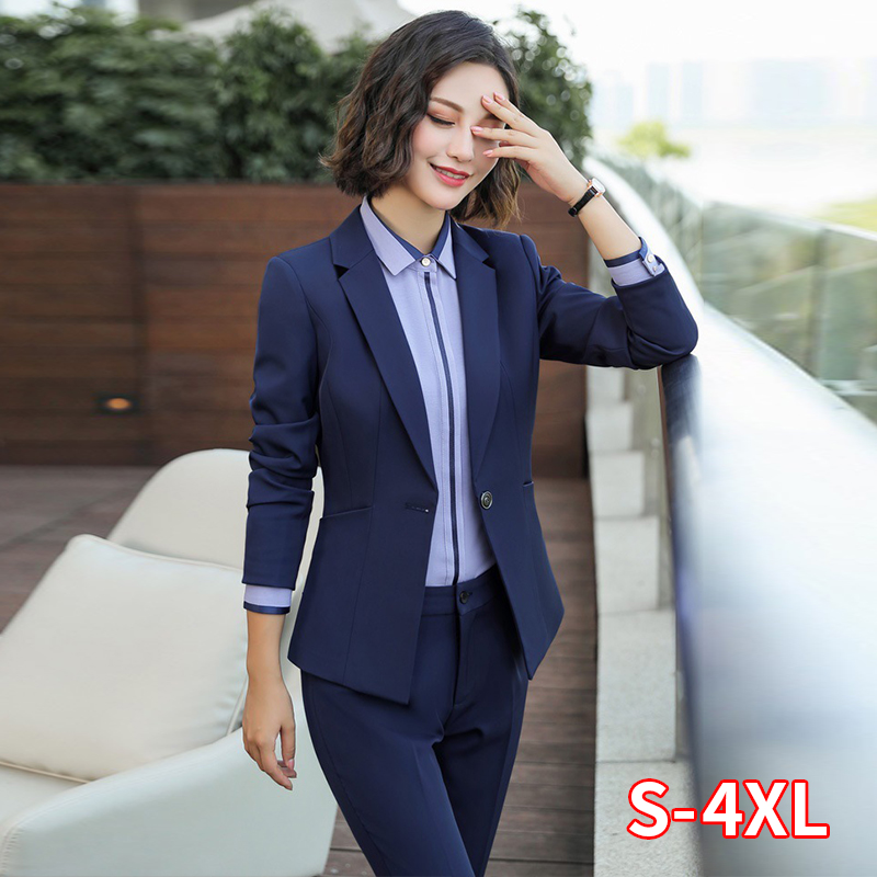 Fashion Office Lady Wear Women Elegant Pan Suits Formal Hotel Black Oant Suits Women Business Formal Office Work, Blue skirt
Fashion Office Lady Wear Women Elegant Pan Suits Formal Hotel Black Oant Suits Women Business Formal Office Work, Blue skirt
