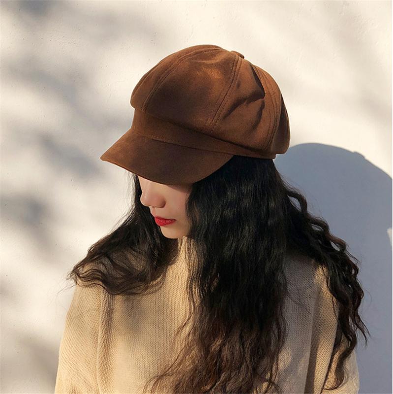 British Style Faux Suede Beret Womens Fall Winter Boinas Hombre Newsboy Hat Men Fashion Painter Baret Cap French Octagonal Hats, Black
British Style Faux Suede Beret Womens Fall Winter Boinas Hombre Newsboy Hat Men Fashion Painter Baret Cap French Octagonal Hats, Black