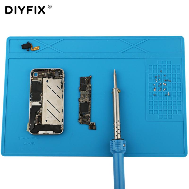 DIYFIX 31x21cm Silicone Pad Heat Insulation Desk Mat Maintenance Platform for BGA Soldering Repair Station with Screw Position
DIYFIX 31x21cm Silicone Pad Heat Insulation Desk Mat Maintenance Platform for BGA Soldering Repair Station with Screw Position
